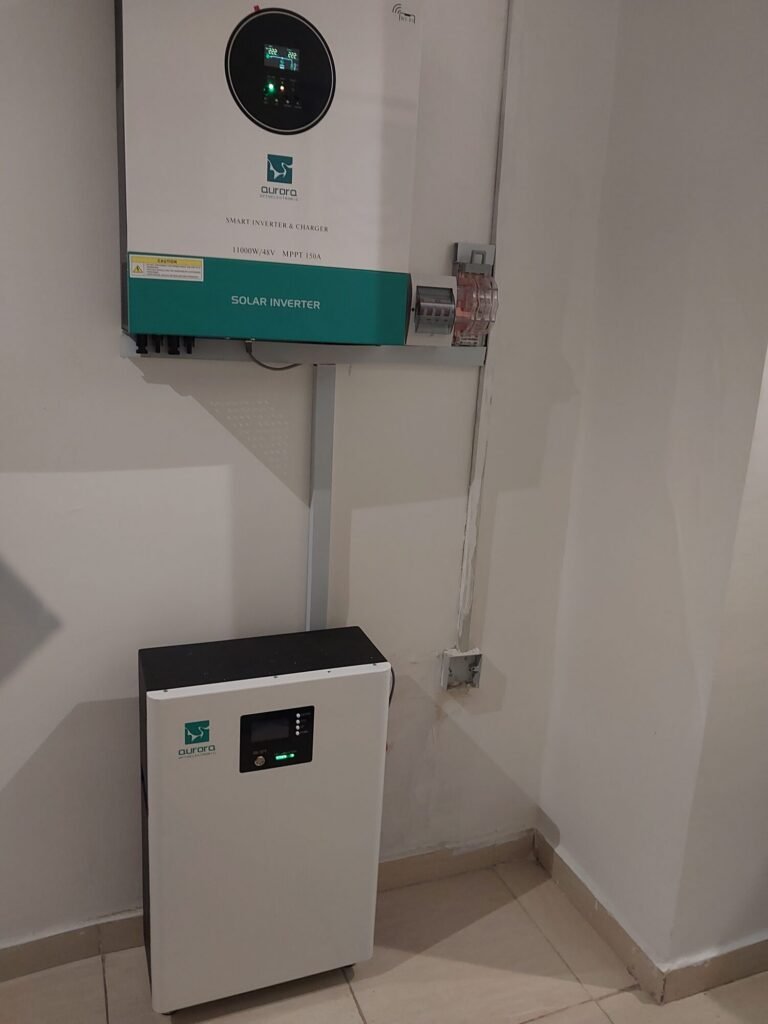 Inverter and battery installed in a finished domestic utility space